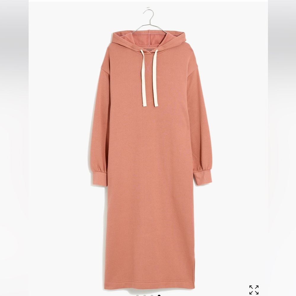 Madewell Maxi Dress MWL Betterterry Hoodie Sweatshirt Normcore Faded Mauve LG - Picture 4 of 15